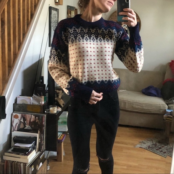 Vintage Wool Fairisle Knit Crewneck Sweater - Picture 3 of 8